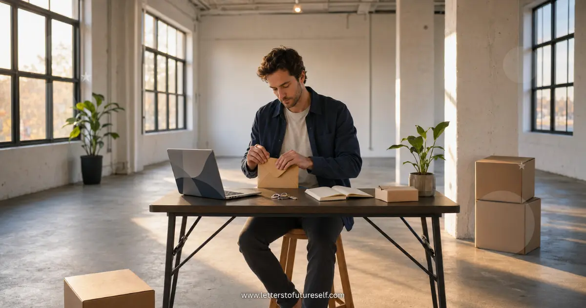 Founder writing a future letter before starting a business