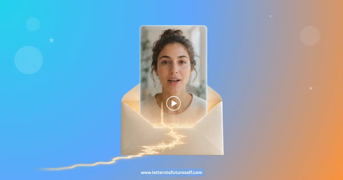 Person recording a video message for their future self